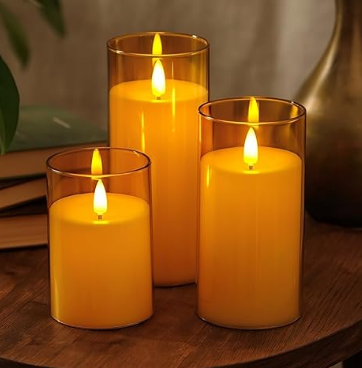 SATYAM KRAFT 1 Set (3 Pcs) LED Tea Light Candles | Flameless, Smokeless, Unscented | for Gifting, Home Decor, Room Decoration Lights, Balcony & Festival, Wedding Decoration - Image 2