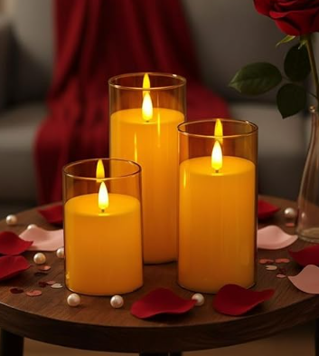 SATYAM KRAFT 1 Set (3 Pcs) LED Tea Light Candles | Flameless, Smokeless, Unscented | for Gifting, Home Decor, Room Decoration Lights, Balcony & Festival, Wedding Decoration - Image 3