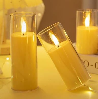 SATYAM KRAFT 1 Set (3 Pcs) LED Tea Light Candles | Flameless, Smokeless, Unscented | for Gifting, Home Decor, Room Decoration Lights, Balcony & Festival, Wedding Decoration - Image 4